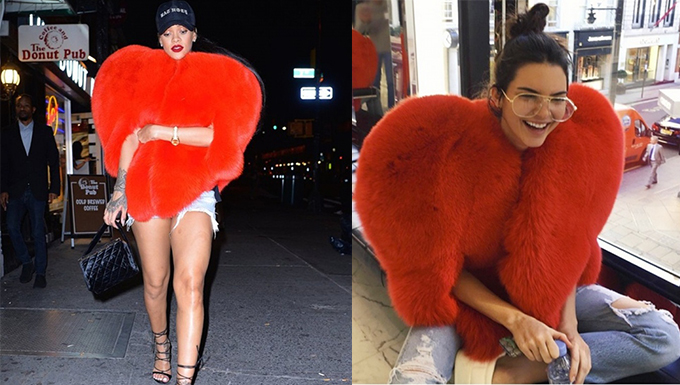 "Cuộc chiến" lông thú tim đỏ giữa Rihanna và các chân dài