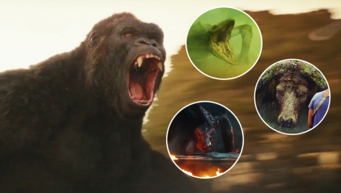 Cận cảnh độ khổng lồ đáng sợ của Kong và đồng bọn trong trailer mới