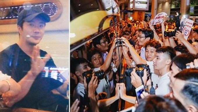 Hàng trăm fan Việt hò hét, đập kính xe sao Hàn "Nấc thang lên thiên đường" khi đến Sài Gòn lúc nửa đêm